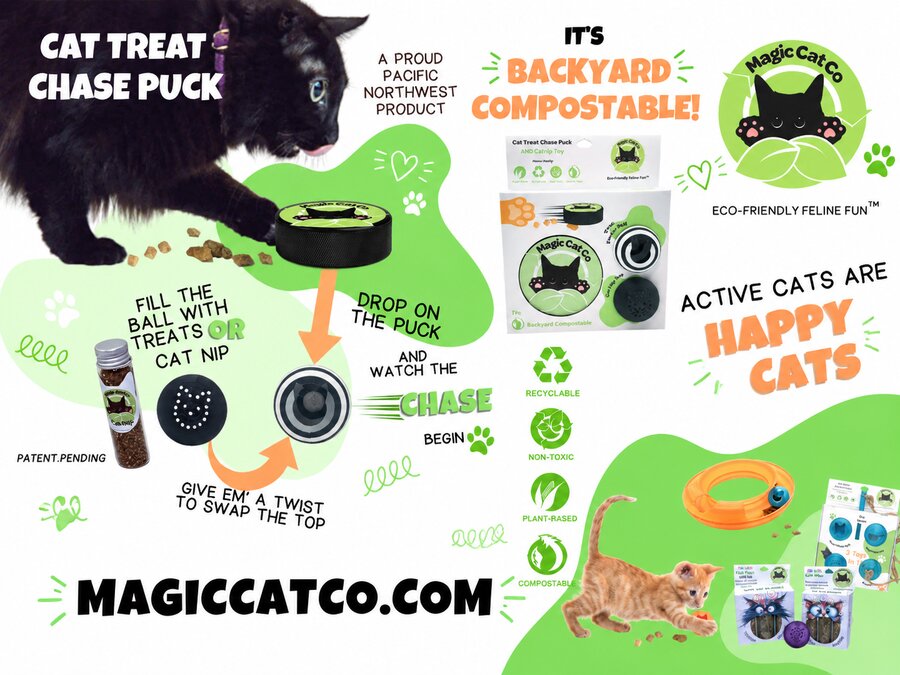 Magic Cat Co - Cat Treat Chase Puck - magiccatco.com